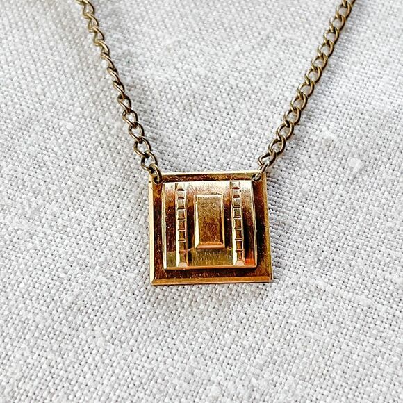 Vintage Hadley Gold-Tone Tie Bar Clip w/ Chain - Men's Formalwear - Picture 2 of 9